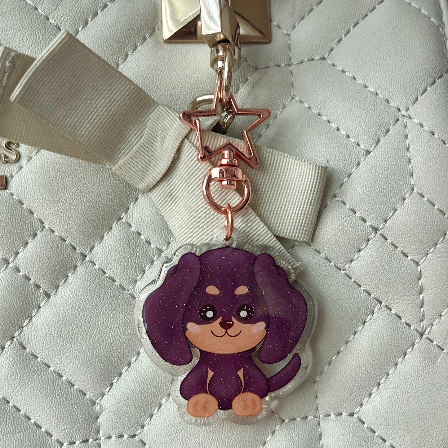 Kawaii Dachshund Acrylic Keychain