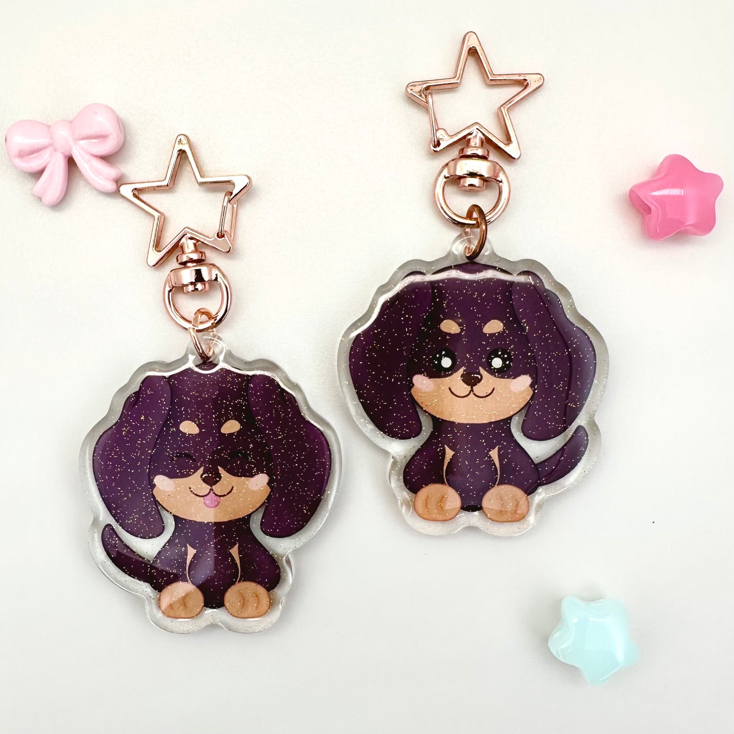 Kawaii Dachshund Acrylic Keychain