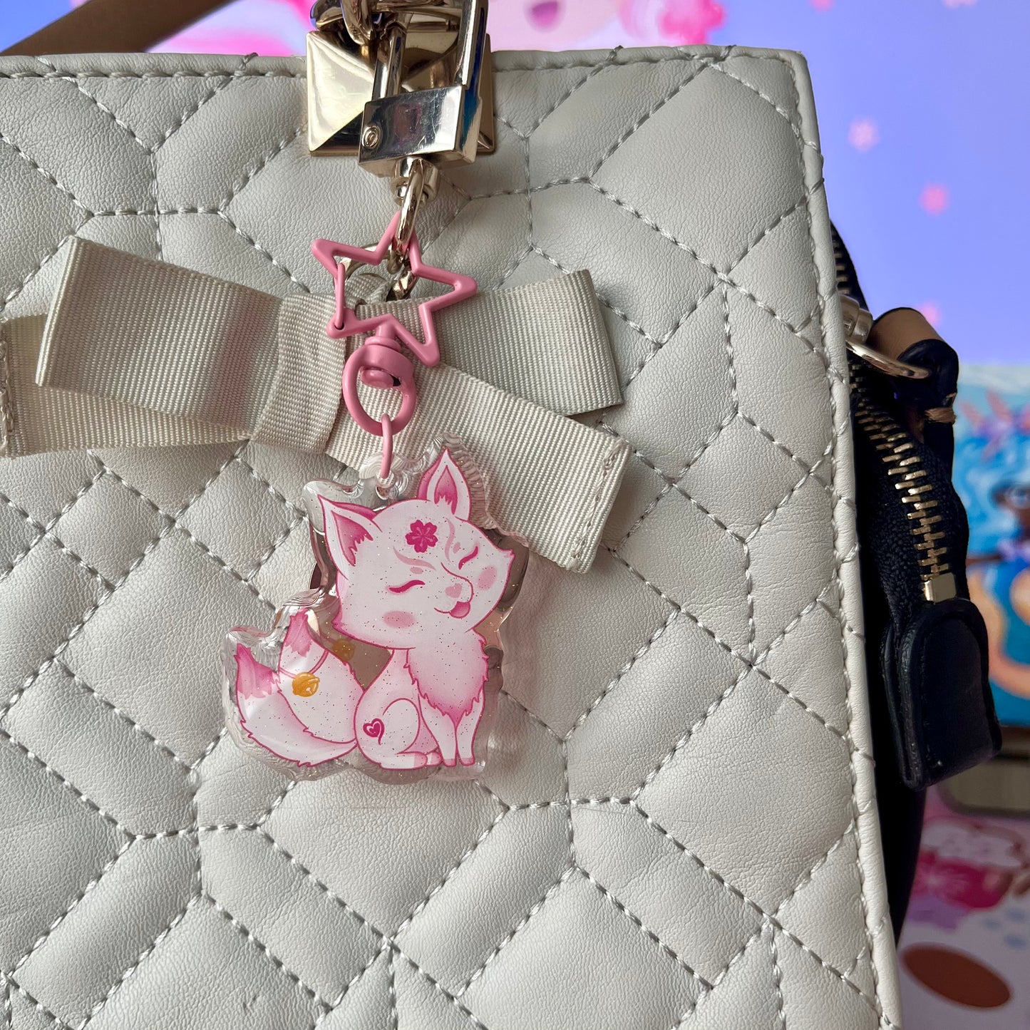 Kawaii Kitsune Acrylic Keychain