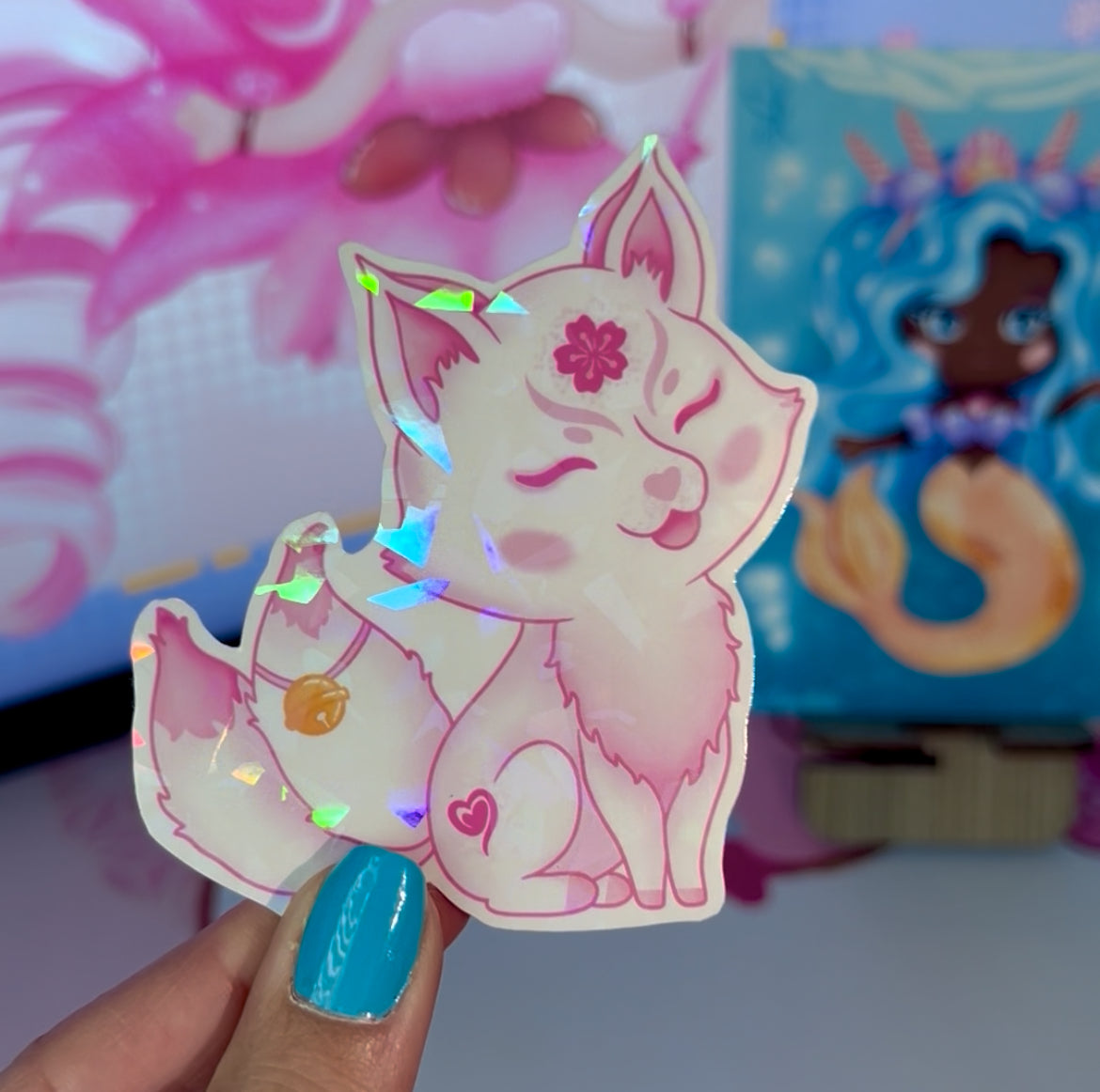 Kitsune Holo Sticker