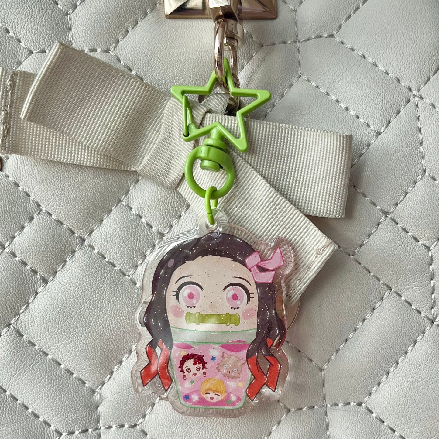 Nezuko Bubble Tea Acrylic Keychain