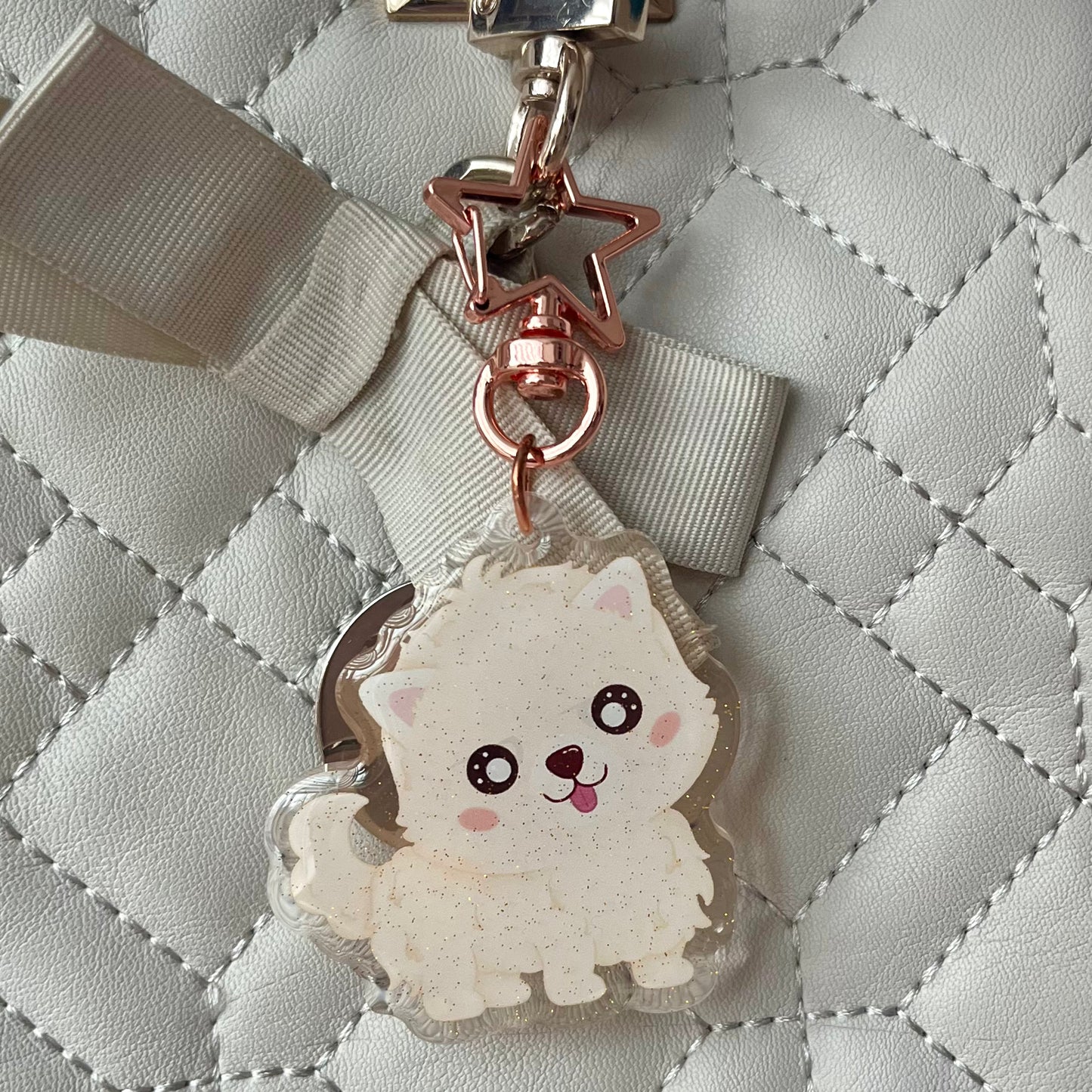 Kawaii Pomeranian Acrylic Keychain