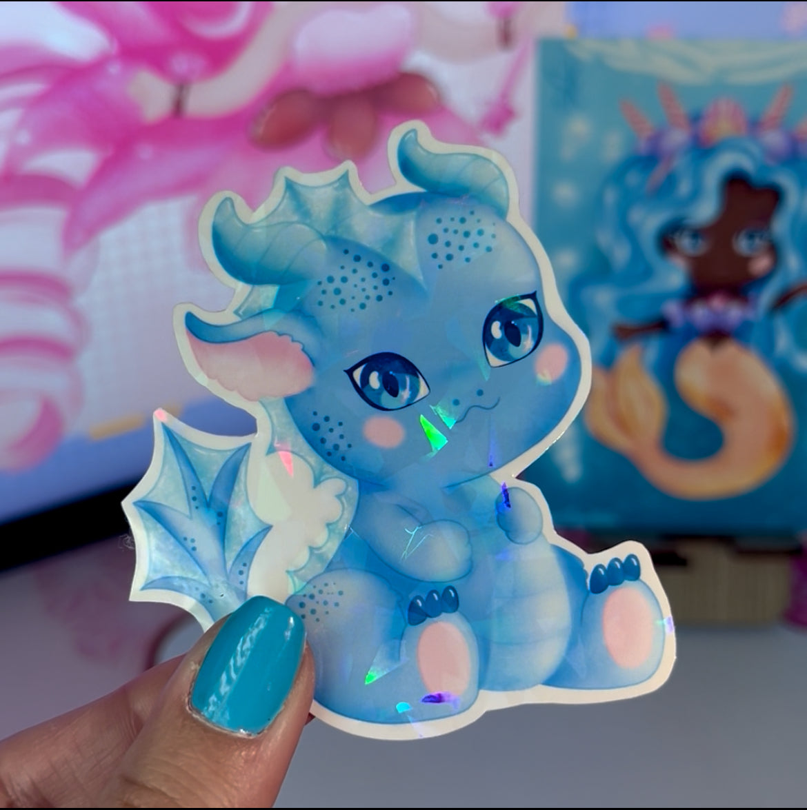 Baby Water Dragon Holo Sticker