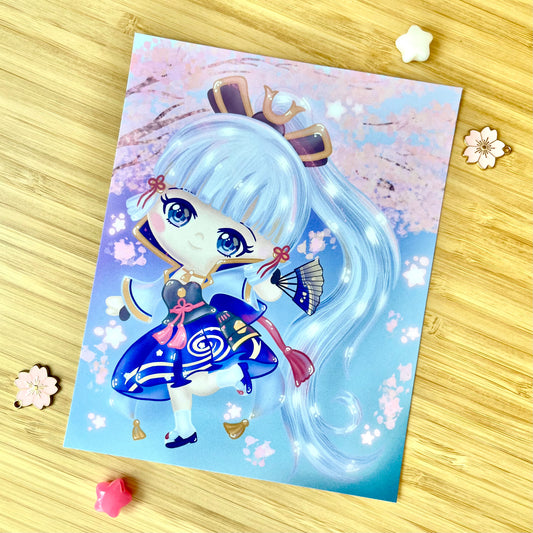 Ayaka Genshin Impact Large Holo Art Print