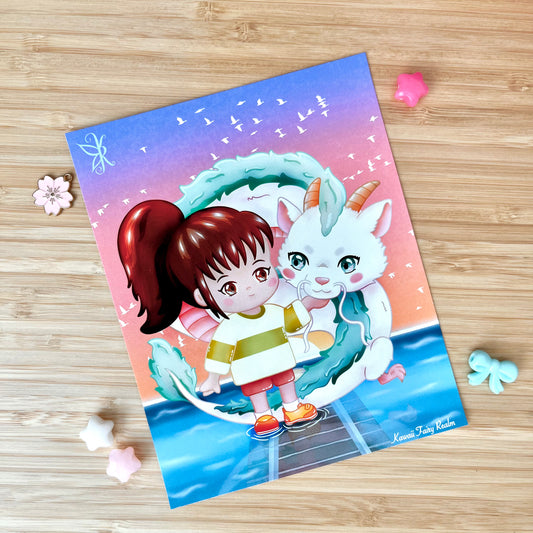 Chihiro & Haku Art Print