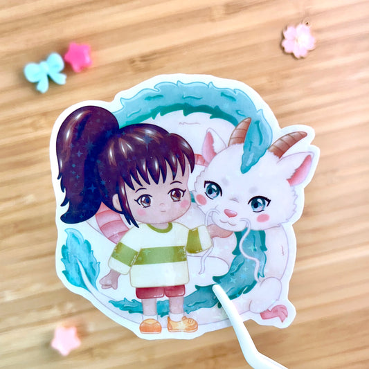 Chihiro & Haku Large Holo Sticker