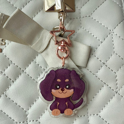 Kawaii Dachshund Acrylic Keychain