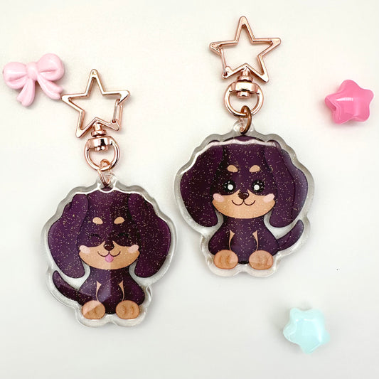 Kawaii Dachshund Acrylic Keychain