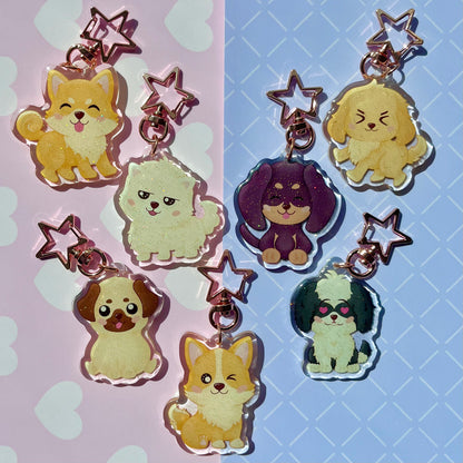 Kawaii Doggies Acrylic Keychain Collection