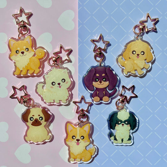 Kawaii Doggies Acrylic Keychain Collection