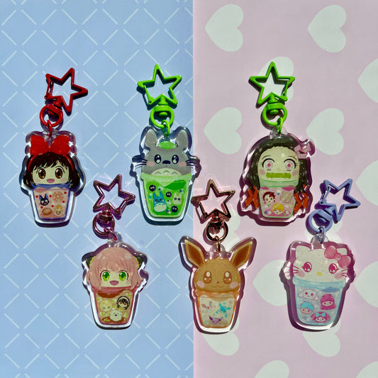 Kawaii Bubble Teas Acrylic Keychain Collection