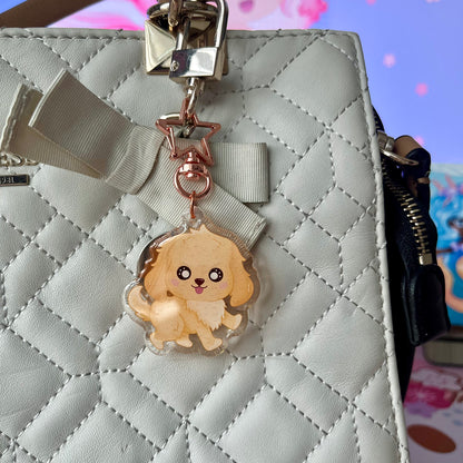 Kawaii Golden Retriever Acrylic Keychain