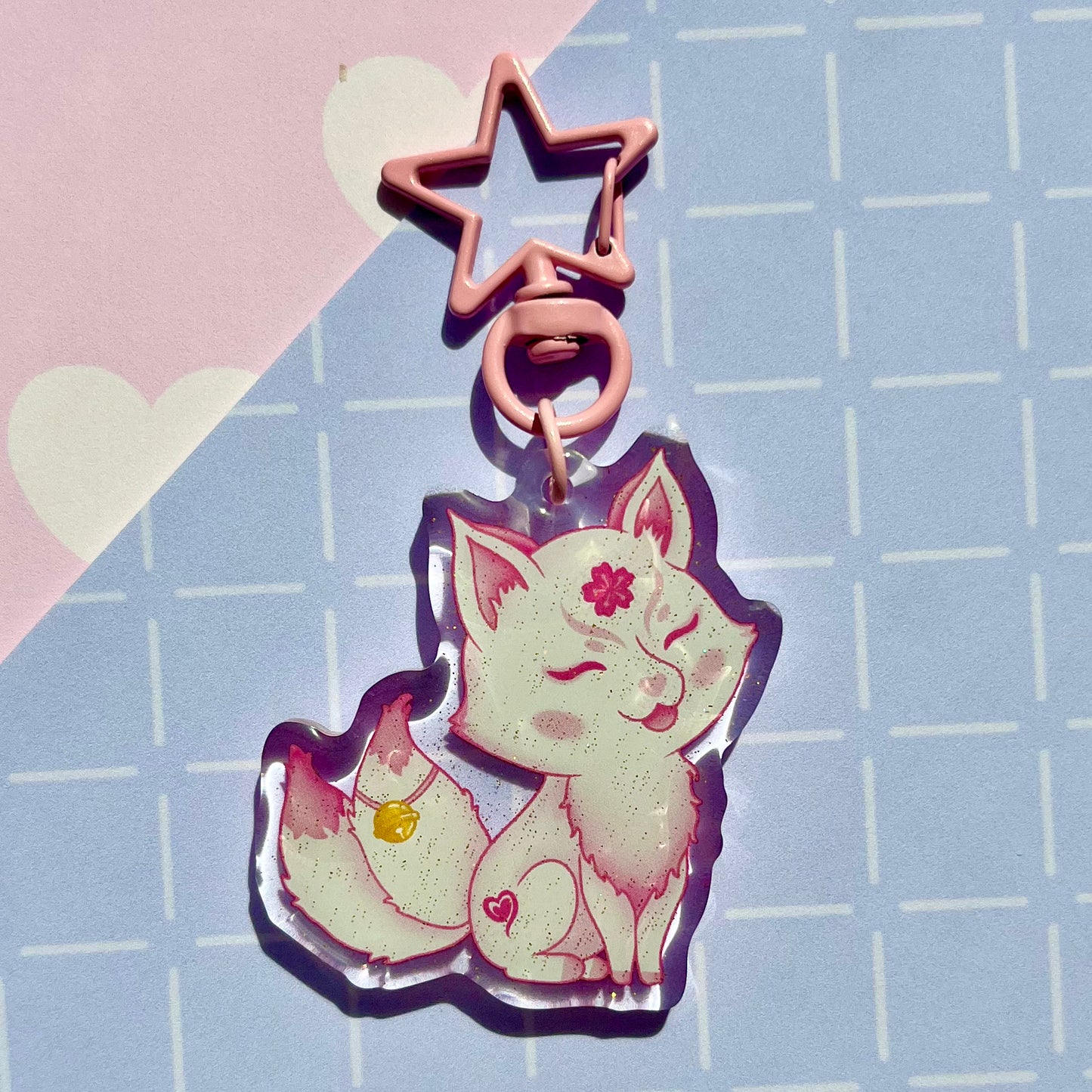 Kawaii Kitsune Acrylic Keychain