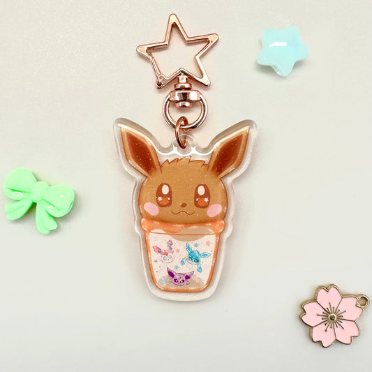 Eevee Bubble Tea Acrylic Keychain