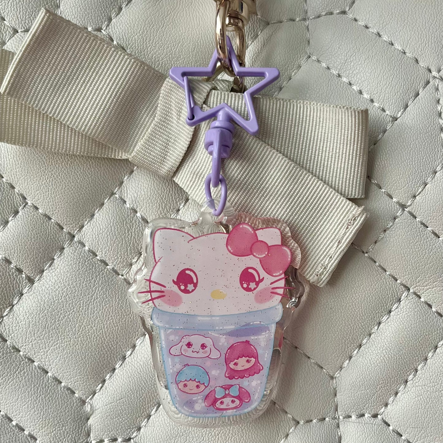 Kitty Bubble Tea Acrylic Keychain