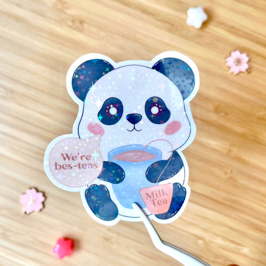 Kawaii Animal Food Puns - Large Holo Stickers