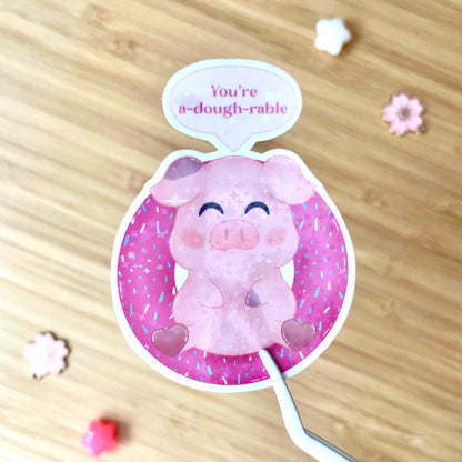 Kawaii Animal Food Puns - Large Holo Stickers