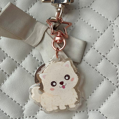 Kawaii Pomeranian Acrylic Keychain