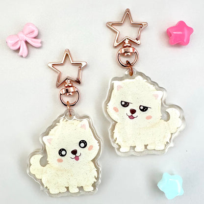 Kawaii Pomeranian Acrylic Keychain