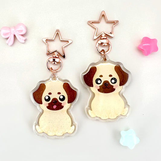 Kawaii Pug Acrylic Keychain