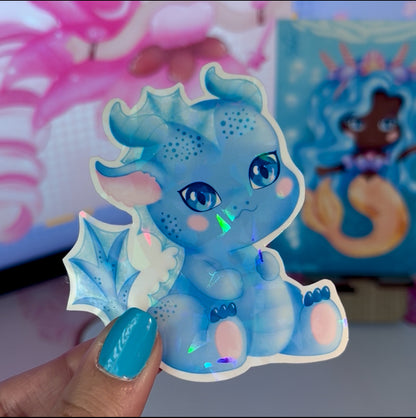 Baby Water Dragon Holo Sticker