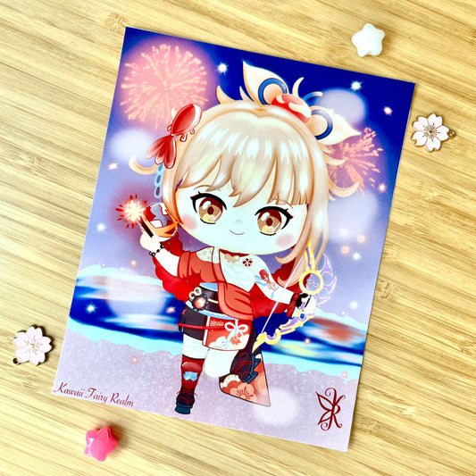 Yoimiya Genshin Impact Large Holo Art Print