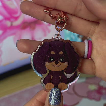 Kawaii Dachshund Acrylic Keychain