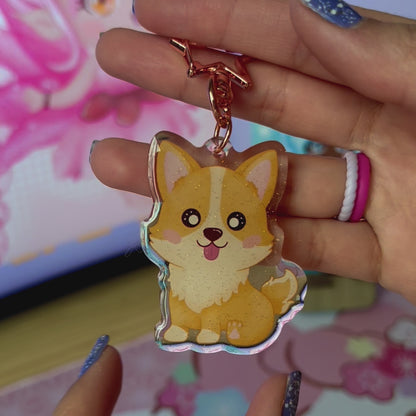 Kawaii Corgi Acrylic Keychain