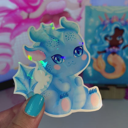 Baby Water Dragon Holo Sticker