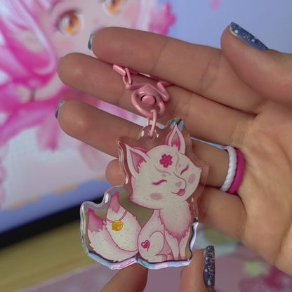 Kawaii Kitsune Acrylic Keychain