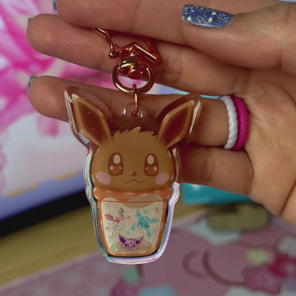 Eevee Bubble Tea Acrylic Keychain
